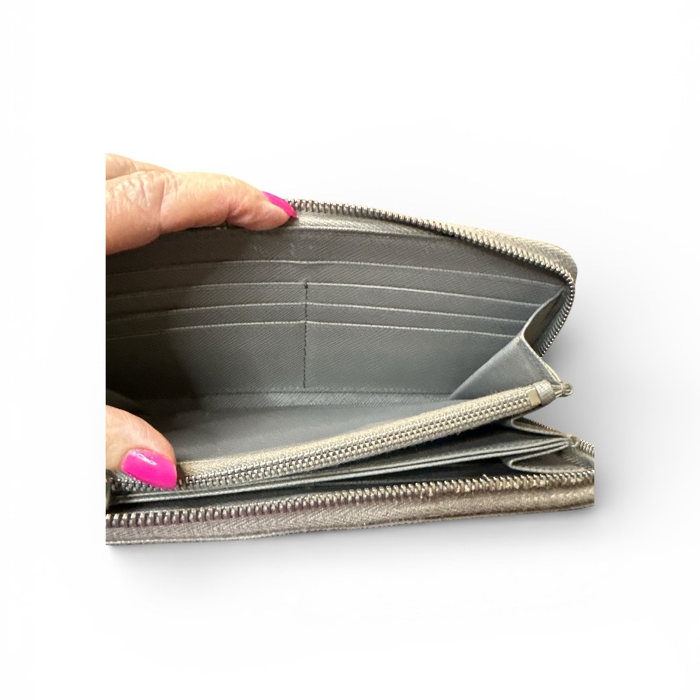 Prada Grey and Silver Women's Wallet - Picture 8 of 12